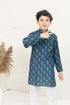FEATHER PRINT DARK BLUE SET